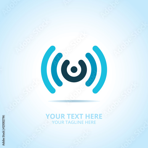 Abstract signal logo, design concept, emblem, icon, flat logotype element for template.