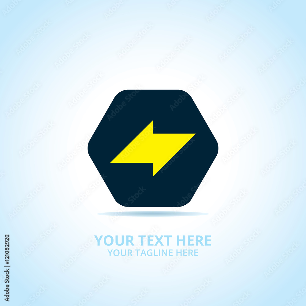 Fototapeta premium Abstract power logo, design concept, emblem, icon, flat logotype element for template.