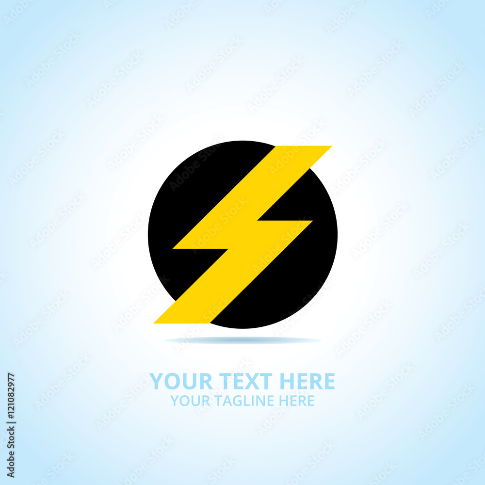 Abstract power logo, design concept, emblem, icon, flat logotype element for template.