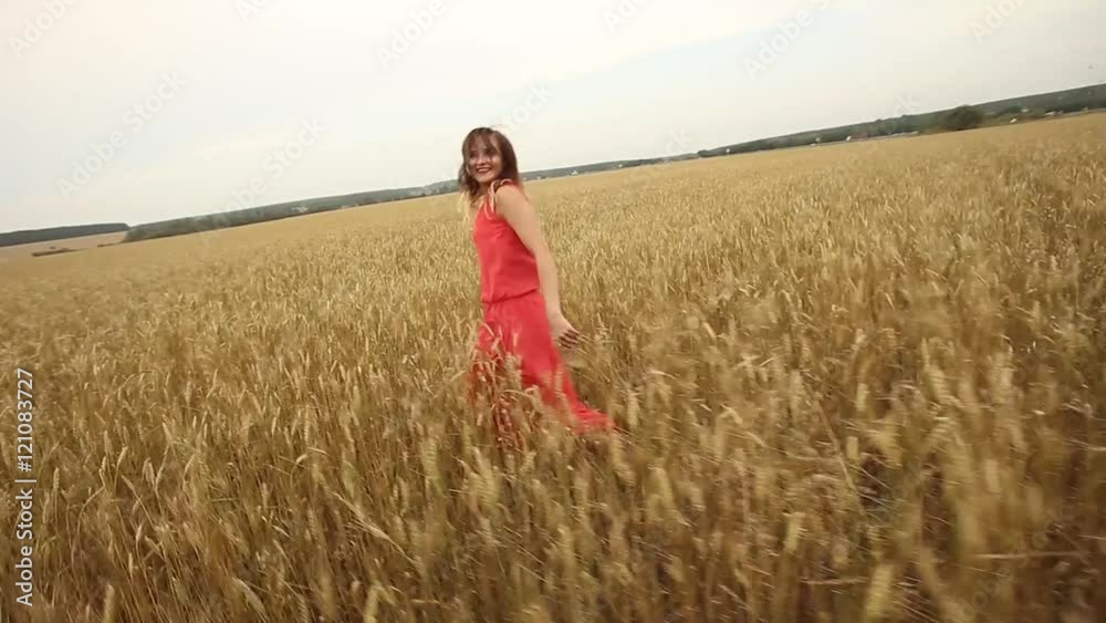 Beauty Romantic Girl Outdoors. Beautiful girl in Dress on the Field in Sun Light Beauty Romantic Girl Outdoors. Beautiful girl in Dress on the Field in Sun Light