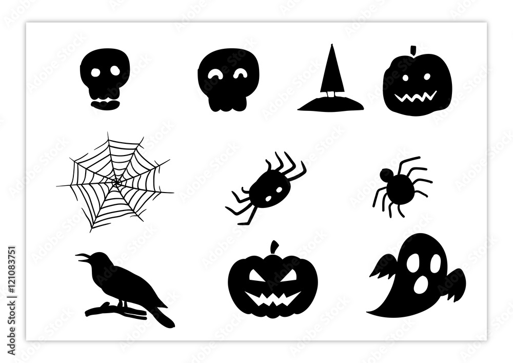 Fototapeta premium Helloween Vector Silhouette Set