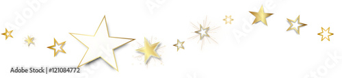 Stern Reihe Band Banner Gold Welle