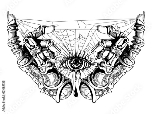 the eye are suspended on threads