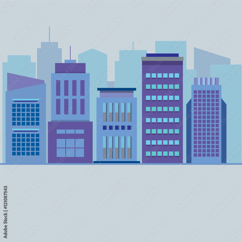 Set Of City Buildings Vector Illustration