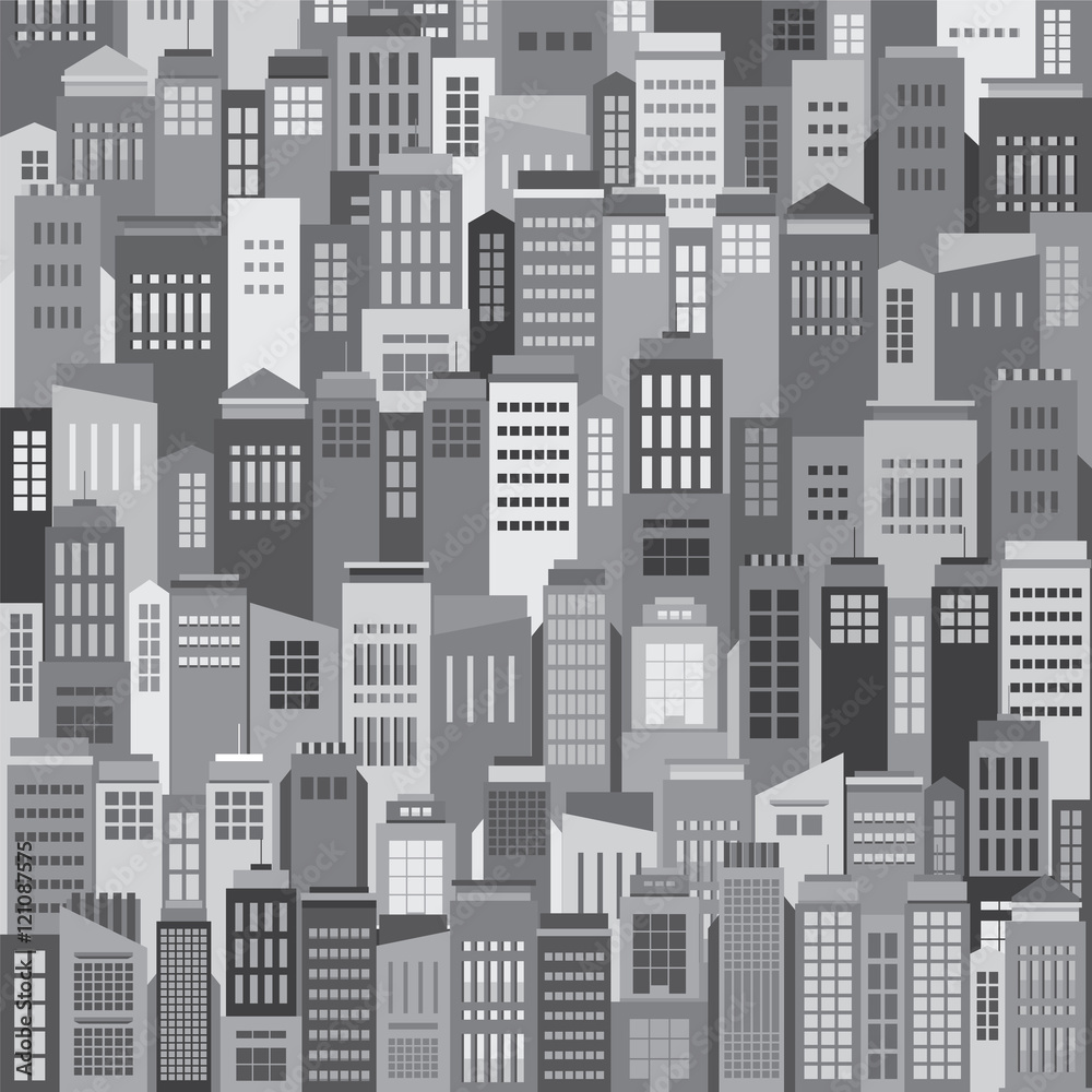 Buildings In The City Pattern Background