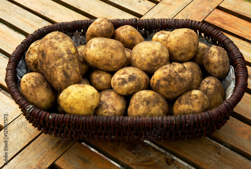 A basket full of potatoes