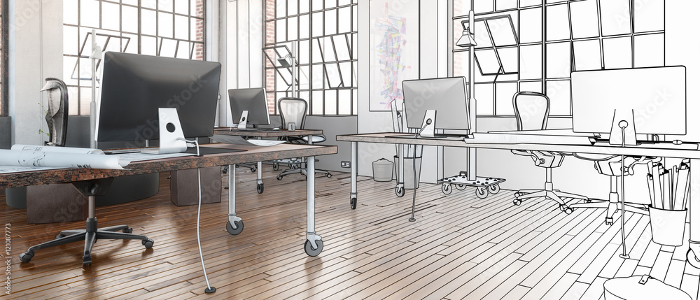Industrial Office Area in Project (panoramic) Industrial Office Area in Project (panoramic)