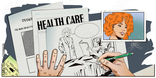 Nurse near a patient man.