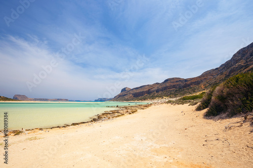 View of the beautiful beach in  Balos Lagoon  Crete