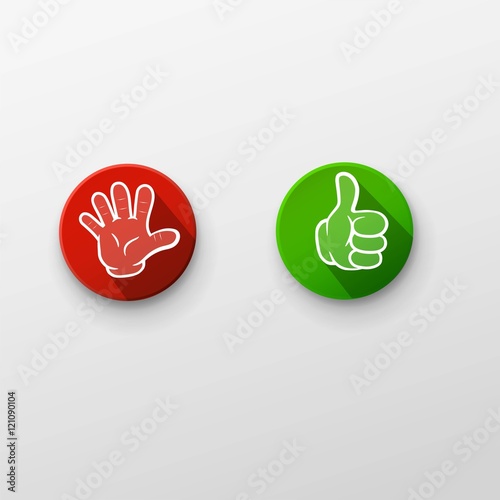 Vector Stop and Go Hand Icons