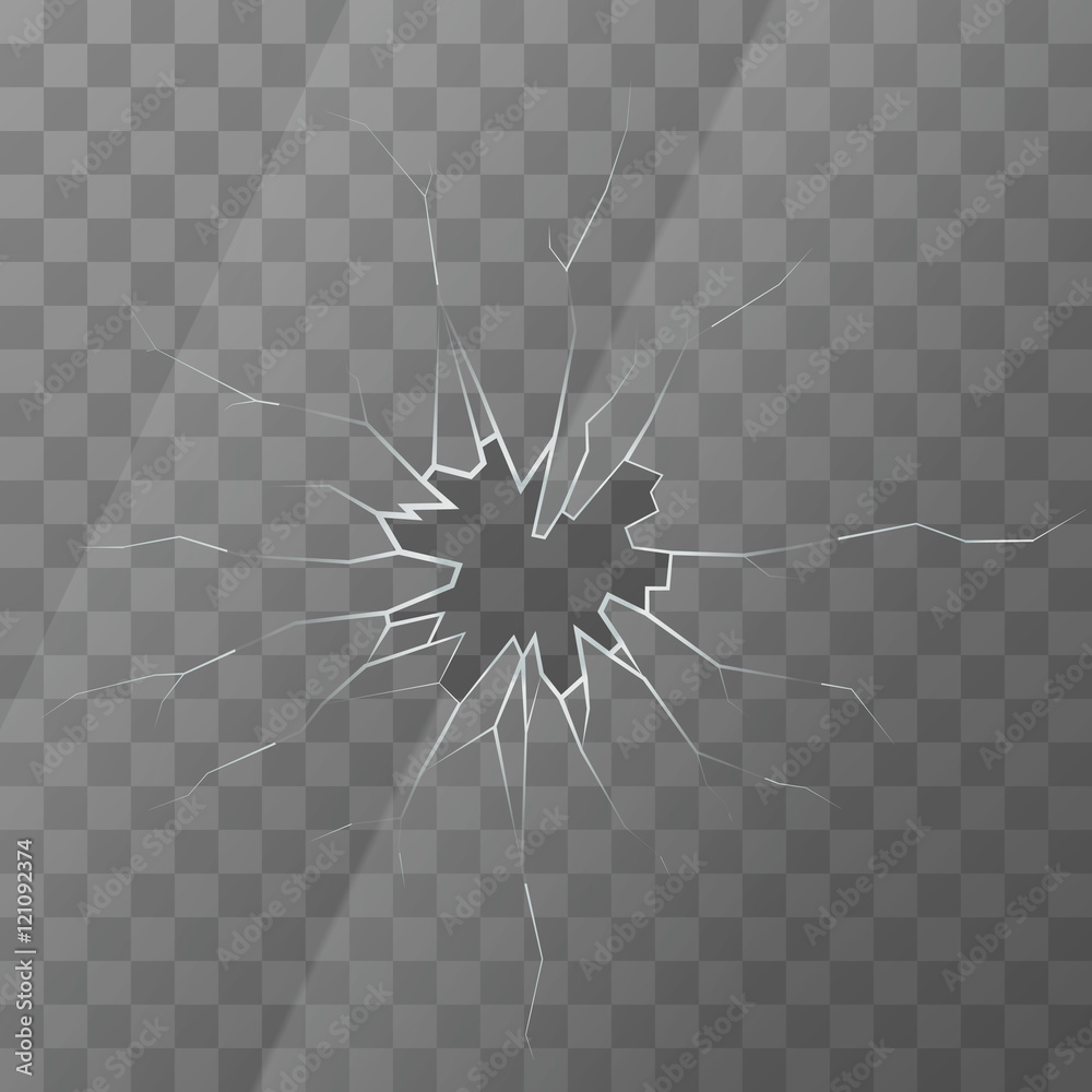 Realistic broken glass on transparent background Realistic broken glass on transparent background