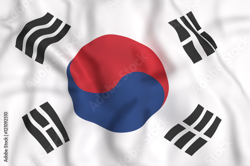 Republic of Korea flag waving