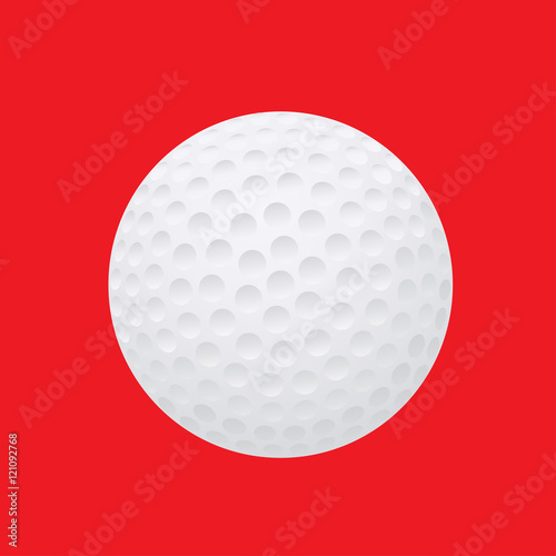 Golf ball on a red