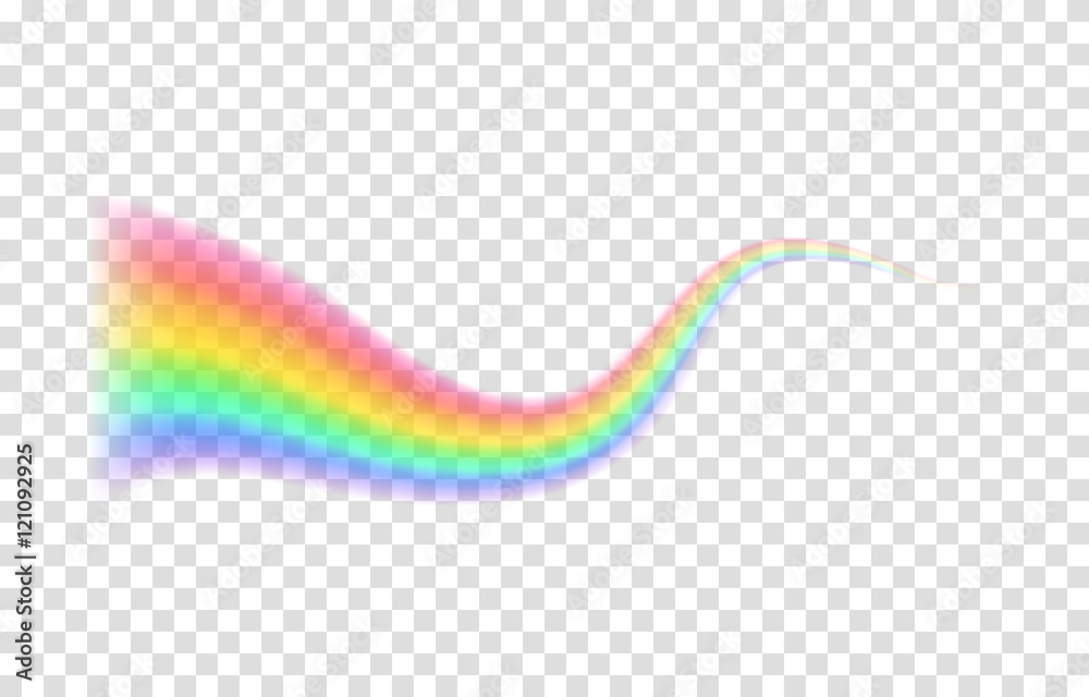 Fototapeta premium Transparent rainbow. Vector illustration. Realistic raibow on transparent background.
