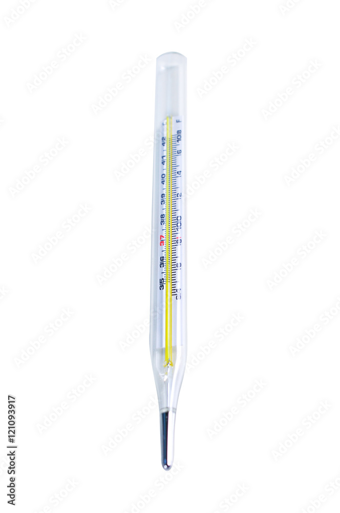 Thermometer close up on white Thermometer close up on white