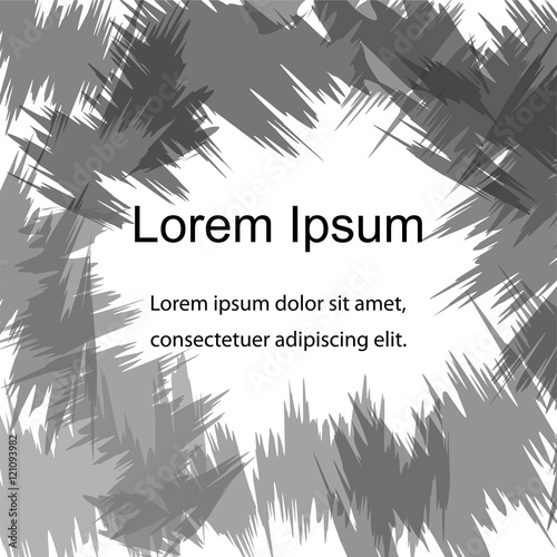 Vector Illustration. Monochrome Frame with Ragged Edges. Hand Drawn Ink Strokes. Template for Banners, Badges, Posters, Stickers. Abstract Background