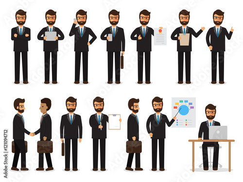Businessman characters in action