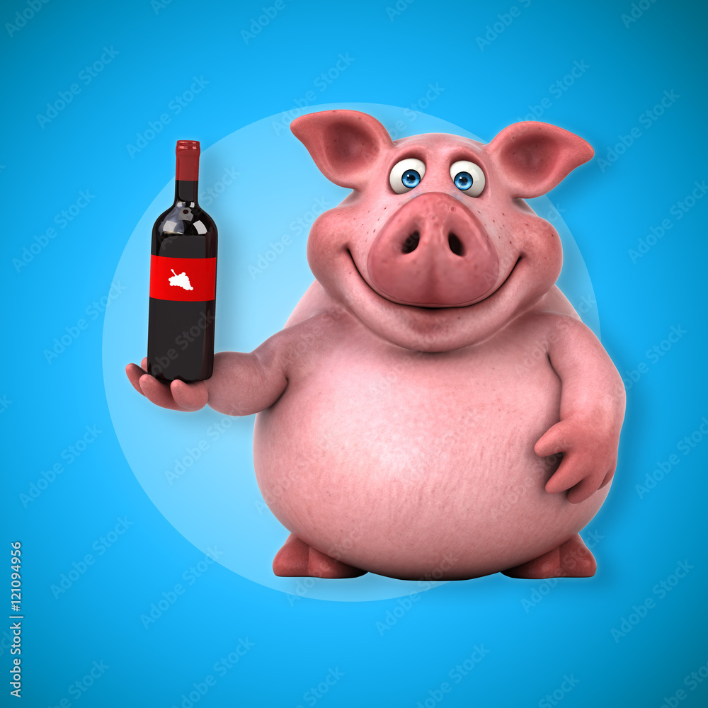 Fun pig - 3D Illustration Fun pig - 3D Illustration