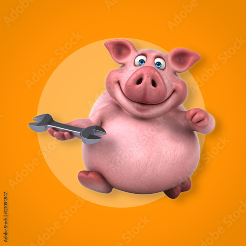 Fun pig - 3D Illustration