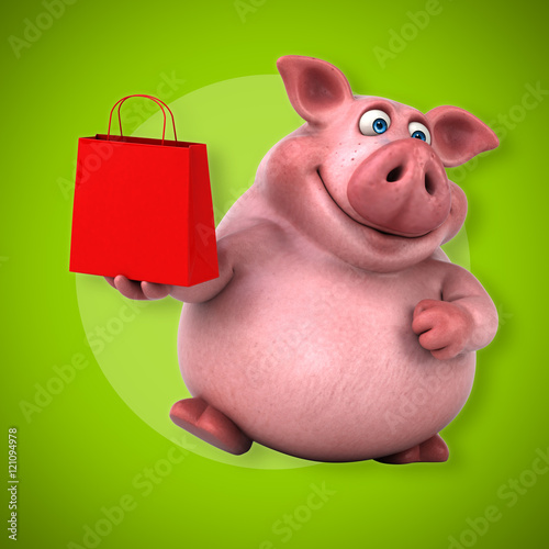 Fun pig - 3D Illustration