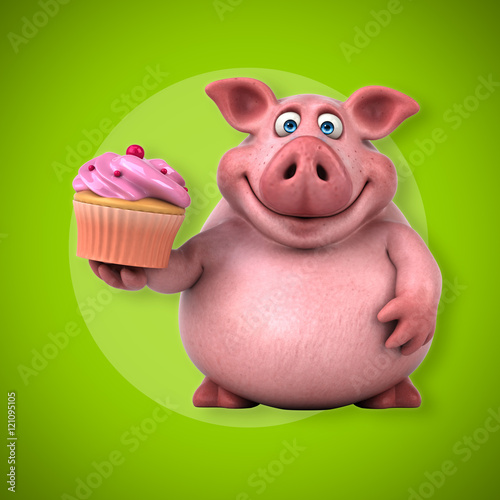 Fun pig - 3D Illustration © Julien Tromeur