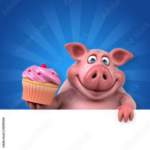 Fun pig - 3D Illustration