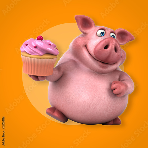 Fun pig - 3D Illustration