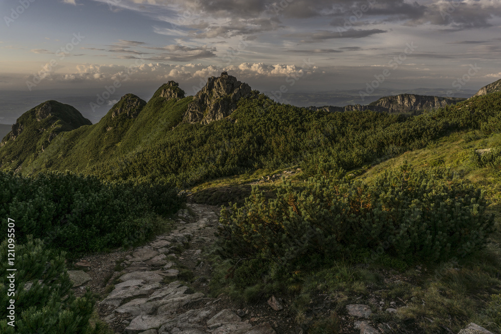 Mountain landscape on the trail in the Tatra Mountains. Poland Mountain landscape on the trail in the Tatra Mountains. Poland