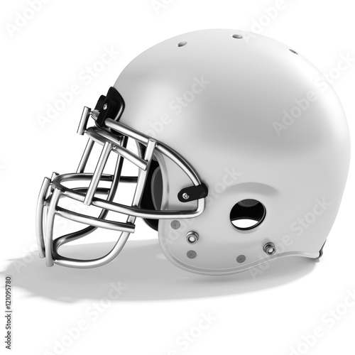 3d White American football helmet