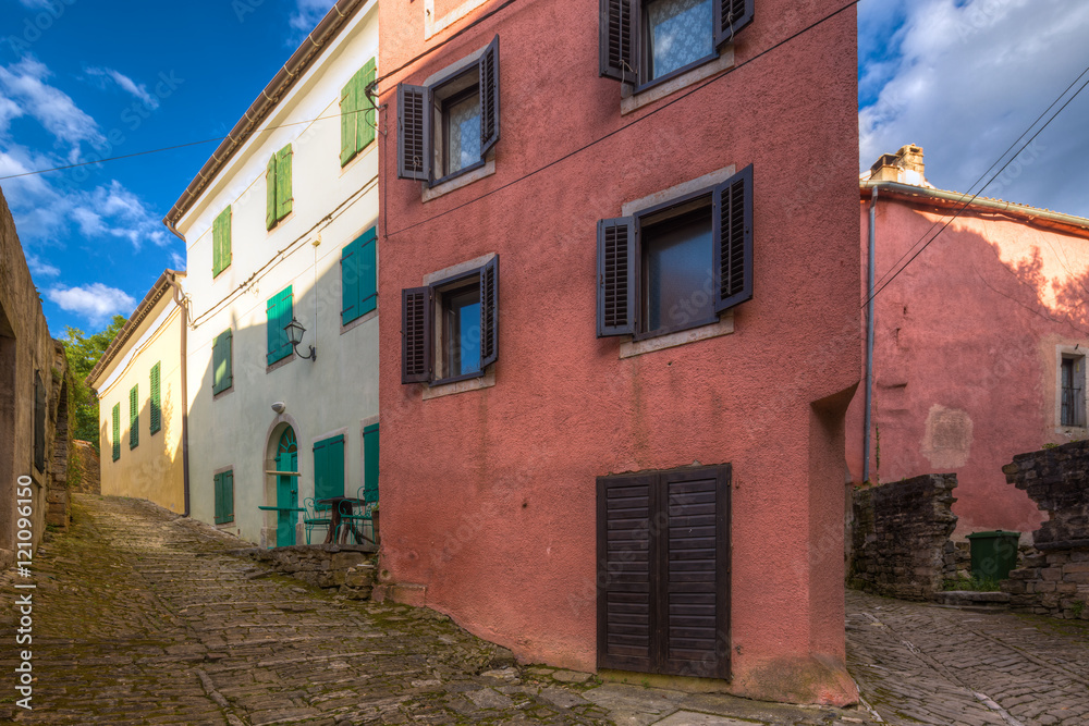 architecture of Oprtalj (Partole). Istria. Croatia.