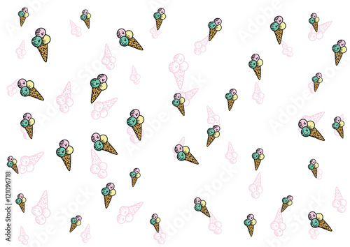 Cute ice cream pattern