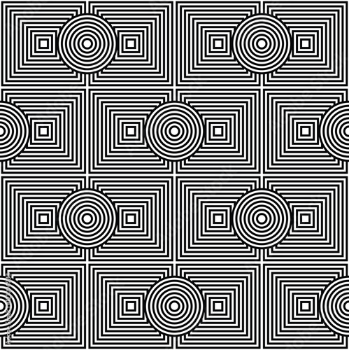 Geometric circle and rectangle pattern