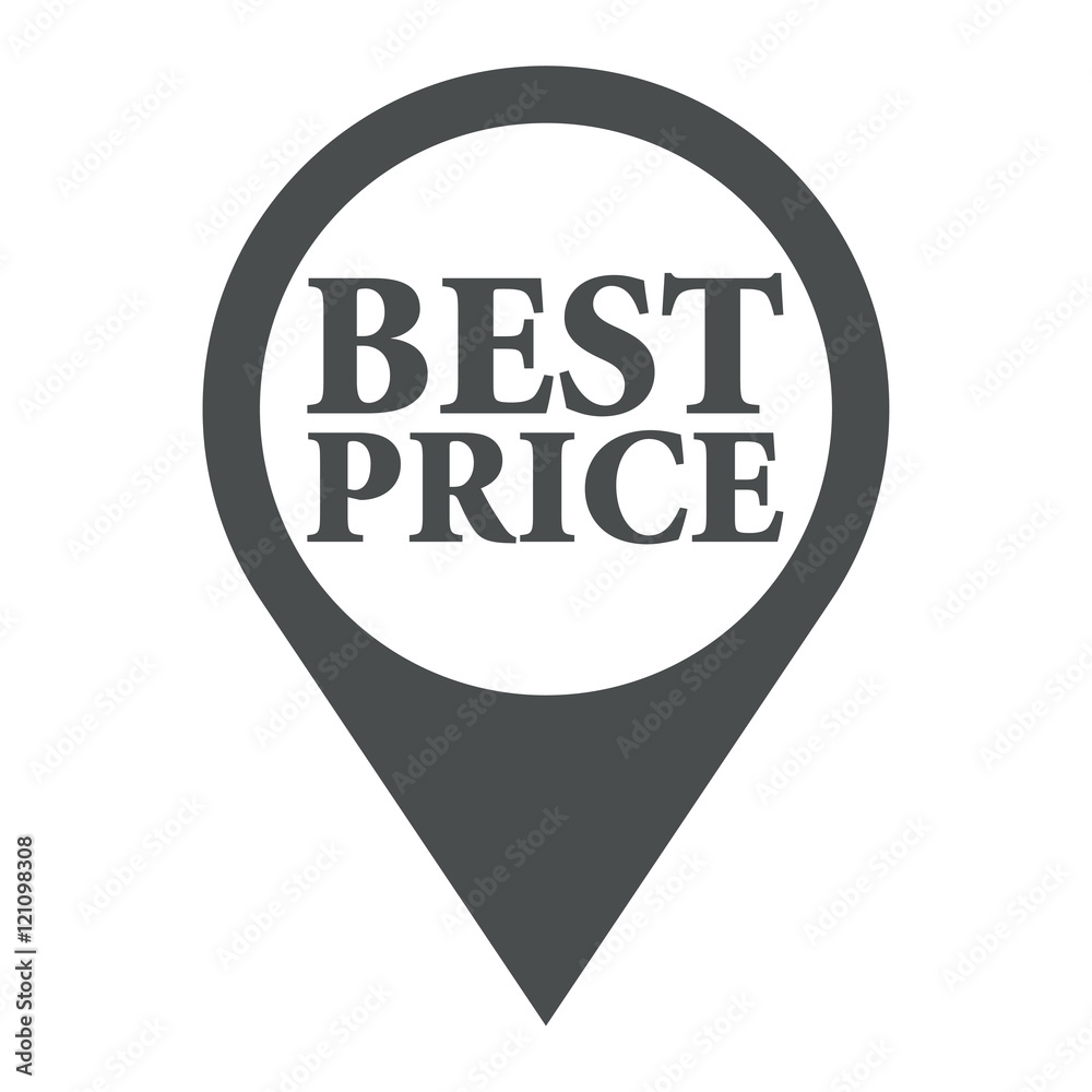 Icono plano localizacion texto BEST PRICE gris Icono plano localizacion texto BEST PRICE gris