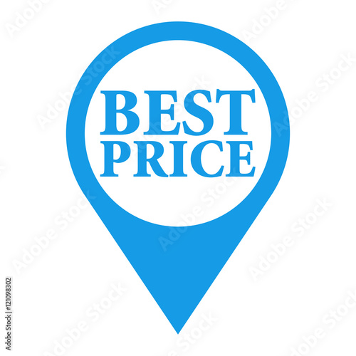 Free Download Icono plano localizacion texto BEST PRICE azul - GFXLoad