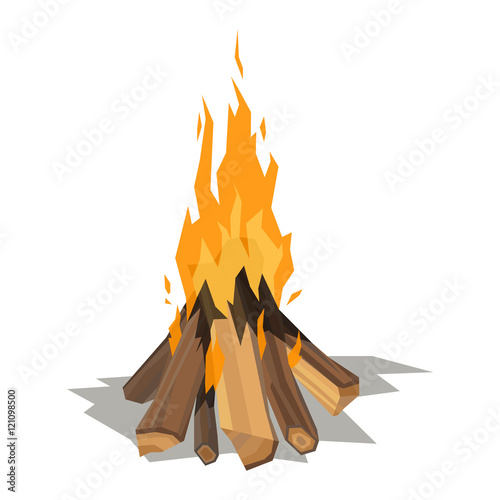Bonfires isolated vector illustration.