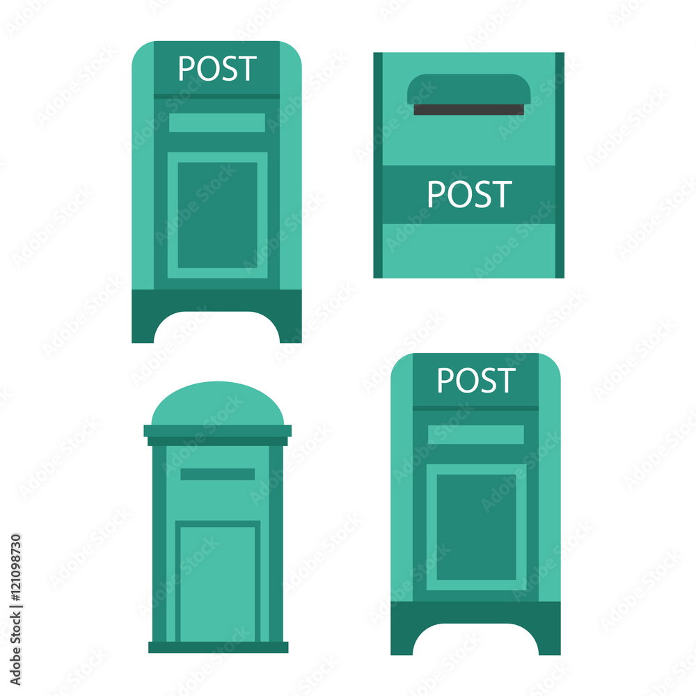 Beautiful rural curbside open and closed mailboxes with semaphore flag vector illustration. Traditional communication empty postage post mail box. Letter message post mail box service correspondence. Beautiful rural curbside open and closed mailboxes with semaphore flag vector illustration. Traditional communication empty postage post mail box. Letter message post mail box service correspondence.