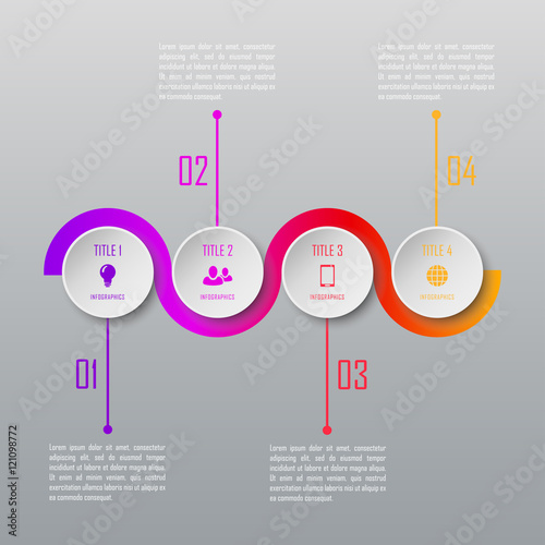 Four steps infographic. Infographic timeline template