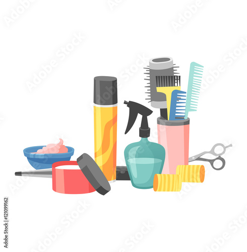 Hairdresser barber icons vector