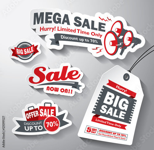 Set of sale design elements