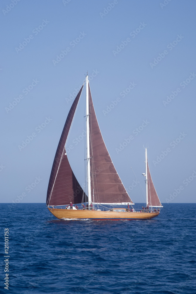Fototapeta premium Sailboat in old style