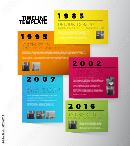 Vector Infographic typography timeline report template