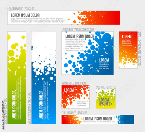 Banner templates collection with abstract background