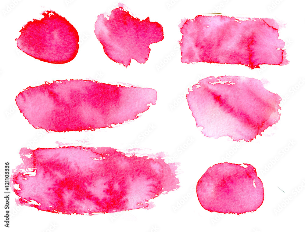 Hand drawn colorful pink watercolor abstract texture. Raster background.