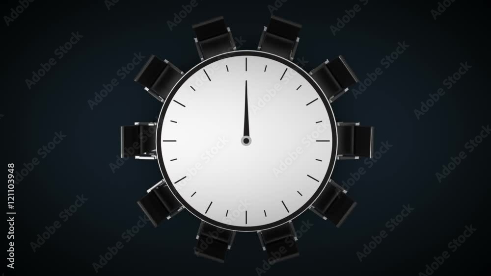 Conference table changes time watch, indicated 1 o'clock. business room, meeting room. Conference table changes time watch, indicated 1 o'clock. business room, meeting room.