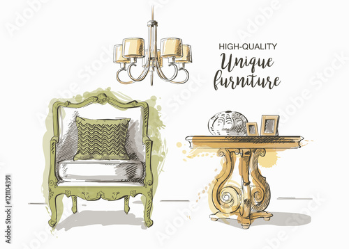hand drawn furniture