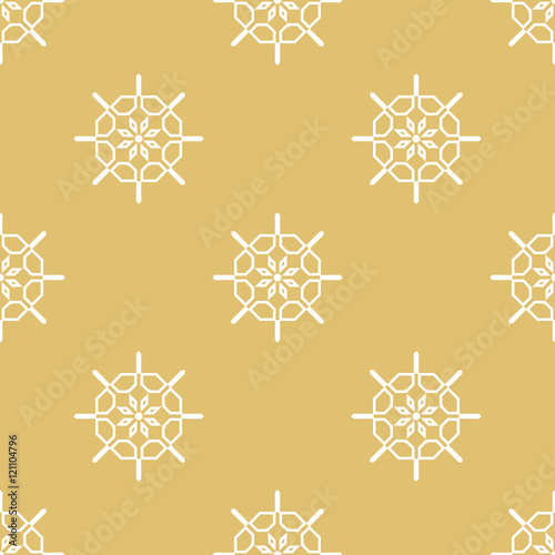 Damask elegant seamless pattern. Vector background. White and golden colors. Wrapping paper