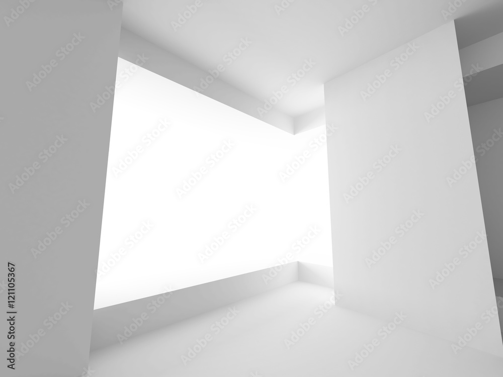 White Room With Window Light. Abstract Interior Background White Room With Window Light. Abstract Interior Background