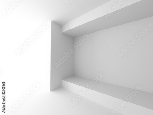 White Building Construction. Abstract Interior Background