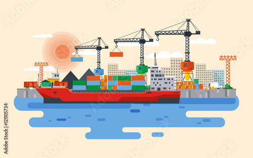 Vector hafen in flat style