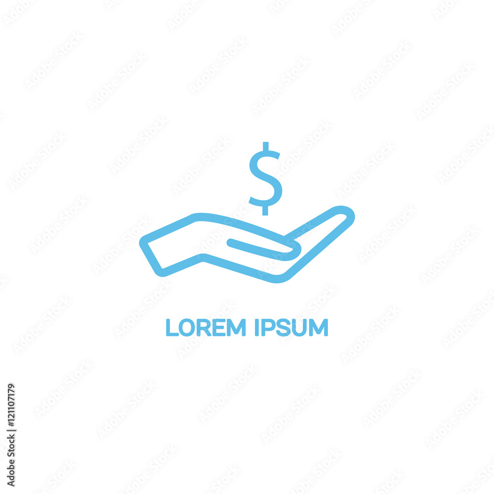 Hand - charity symbol, donation illustration. Vector line style label for non-profit organization or fundraising event. Hand - charity symbol, donation illustration. Vector line style label for non-profit organization or fundraising event.